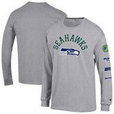 Seattle Seahawks Champion Seal Long Sleeve T-Shirt - Heather Gray cheap