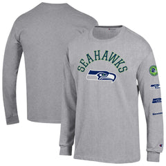 Seattle Seahawks Champion Seal Long Sleeve T-Shirt - Heather Gray cheap