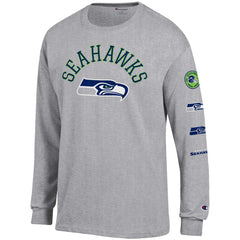 Seattle Seahawks Champion Seal Long Sleeve T-Shirt - Heather Gray cheap