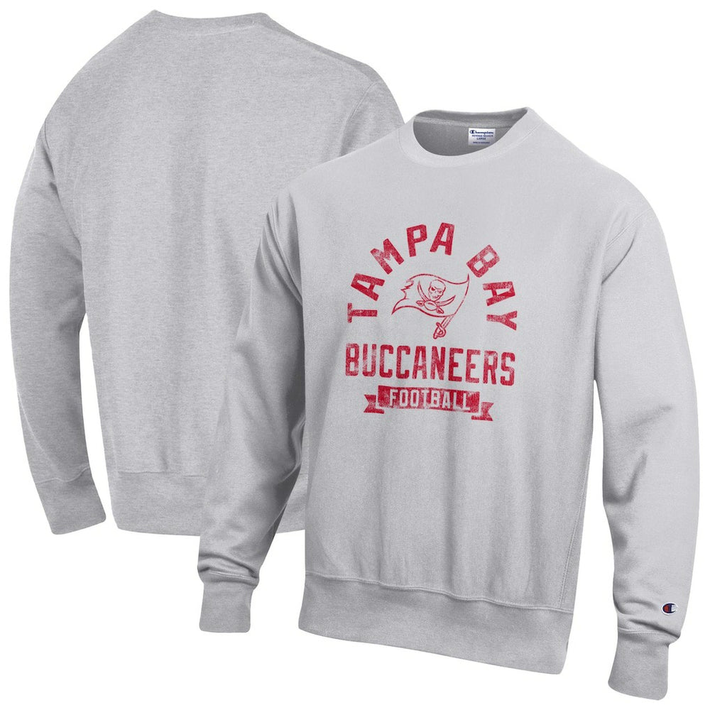 Tampa Bay Buccaneers Champion Reverse Weave Fleece Pullover Sweatshirt - Heather Gray sale