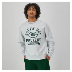 Green Bay Packers Champion Reverse Weave Fleece Pullover Sweatshirt - Heather Gray discount