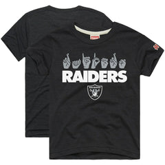 Las Vegas Raiders Homage Youth Love Sign x ASL 2.0 Tri-Blend T-Shirt - Charcoal outlet