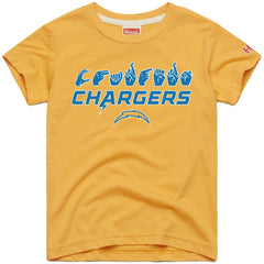 Los Angeles Chargers Homage Youth Love Sign x ASL 2.0 Tri-Blend T-Shirt - Gold outlet