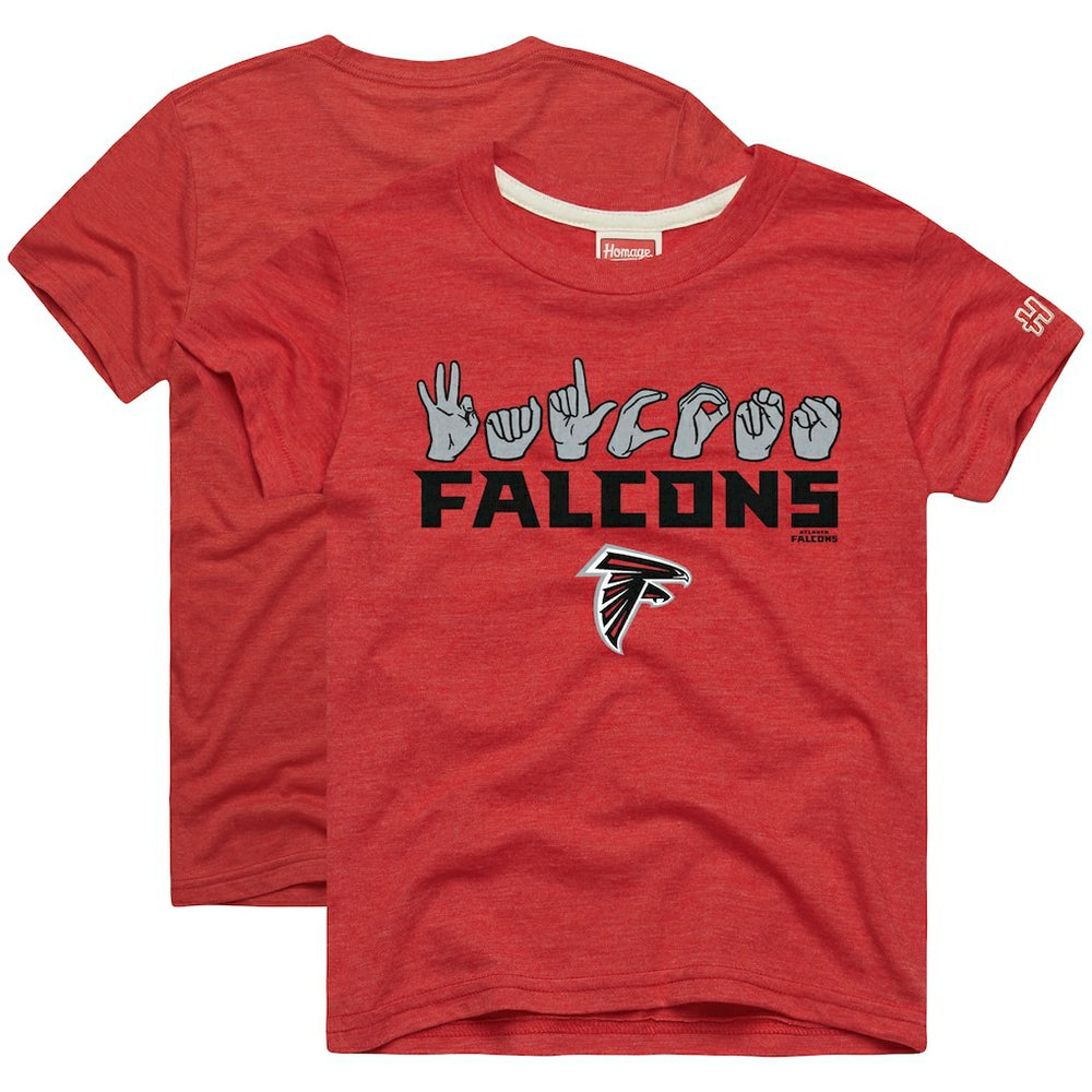 Atlanta Falcons Homage Youth Love Sign x ASL 2.0 Tri-Blend T-Shirt - Red for sale