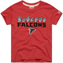 Atlanta Falcons Homage Youth Love Sign x ASL 2.0 Tri-Blend T-Shirt - Red for sale