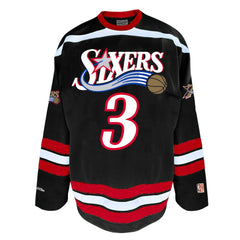 Allen Iverson Philadelphia 76ers Big & Tall NBA Hockey Jersey - Black for sale
