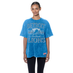 Detroit Lions New Era Women's Throwback Oversized T-Shirt - Blue outlet
