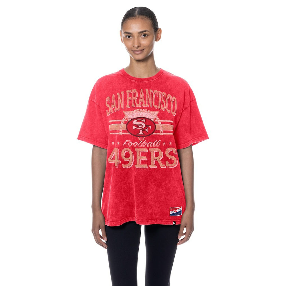 San Francisco 49ers New Era Women's Throwback Oversized T-Shirt - Scarlet for sale