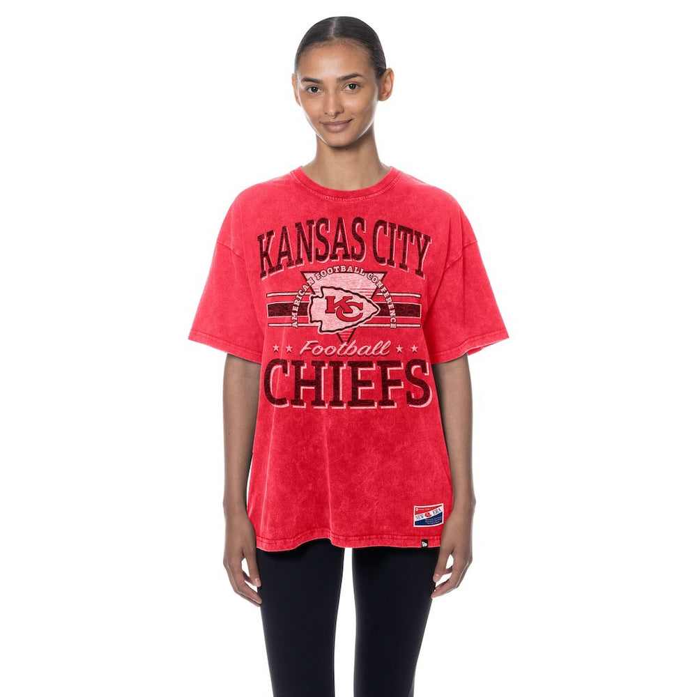 Kansas City Chiefs New Era Women's Throwback Oversized T-Shirt - Red outlet