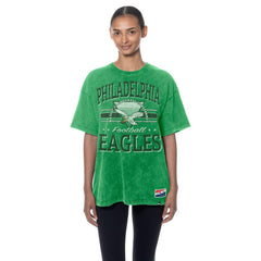 Philadelphia Eagles New Era Women's Throwback Oversized T-Shirt - Kelly Green cheap