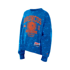 Denver Broncos New Era Women's Throwback Oversized Boxy Sweatshirt - Royal on sale