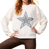 Dallas Cowboys Terez Women's Gems Fleece Crewneck Sweatshirt - White discount
