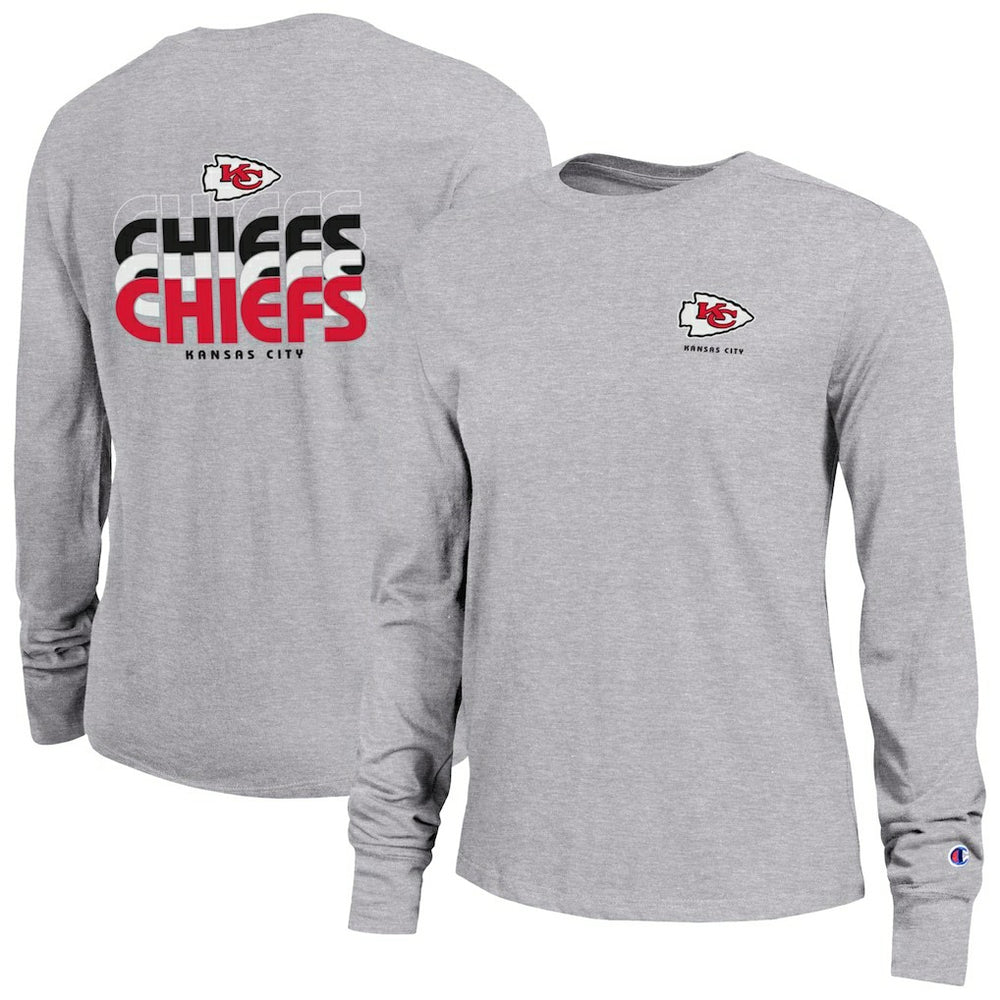 Kansas City Chiefs Champion Women's Core Long-Sleeve T-Shirt - Heather Gray sale