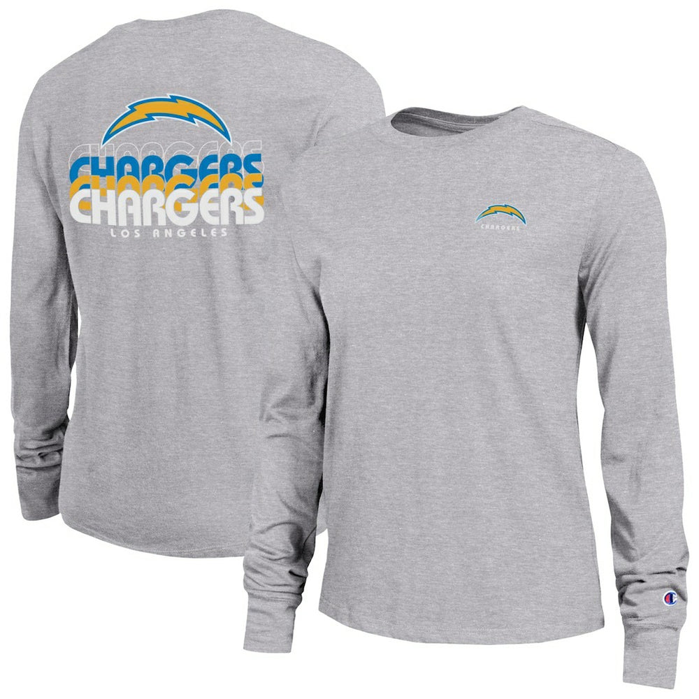 Los Angeles Chargers Champion Women's Core Long-Sleeve T-Shirt - Heather Gray on sale