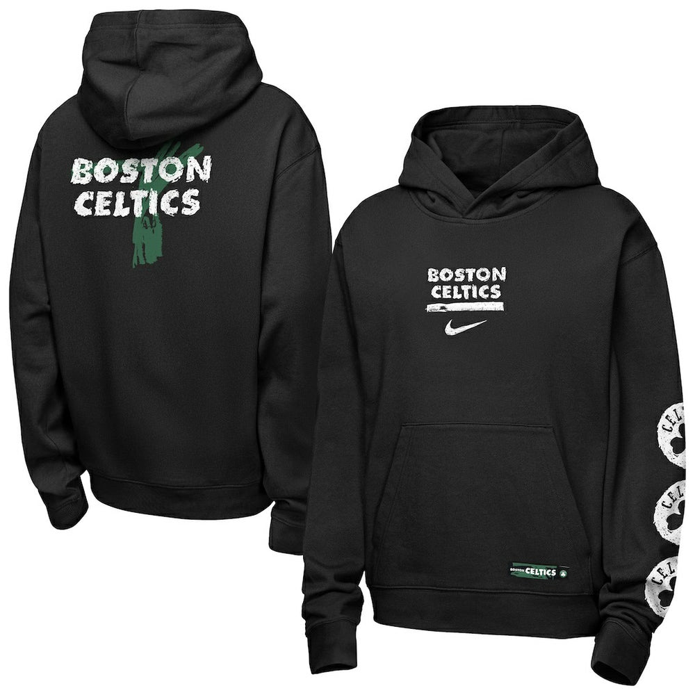 Boston Celtics Youth Courtside Club Premiere Hoodie - Black sale