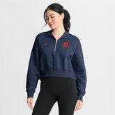 Detroit Tigers Women's Primetime Phoenix Fleece Half-Zip Sweatshirt Navy