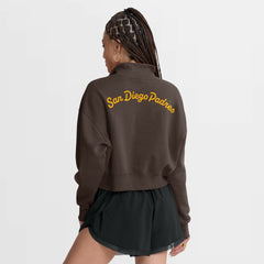 San Diego Padres Women's Primetime Phoenix Fleece Half-Zip Sweatshirt Brown