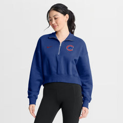 Chicago Cubs Women's Primetime Phoenix Fleece Half-Zip Sweatshirt Royal