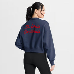 St. Louis Cardinals Women's Primetime Phoenix Fleece Half-Zip Sweatshirt Navy