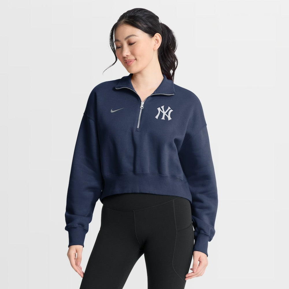 New York Yankees Women's Primetime Phoenix Fleece Half-Zip Sweatshirt Navy