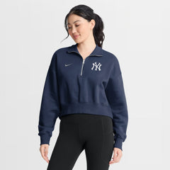 New York Yankees Women's Primetime Phoenix Fleece Half-Zip Sweatshirt Navy