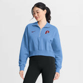 Philadelphia Phillies Women's Primetime Phoenix Fleece Half-Zip Sweatshirt Light Blue