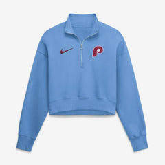 Philadelphia Phillies Women's Primetime Phoenix Fleece Half-Zip Sweatshirt Light Blue
