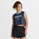 Atlanta Braves Women's Primetime Loose Dri-FIT Cropped Tank Top Navy
