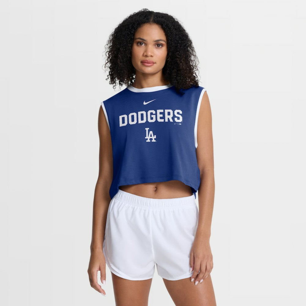 Los Angeles Dodgers Women's Primetime Loose Dri-FIT Cropped Tank Top Royal