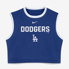 Los Angeles Dodgers Women's Primetime Loose Dri-FIT Cropped Tank Top Royal
