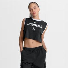 Los Angeles Dodgers Women's Primetime Loose Dri-FIT Cropped Tank Top Black