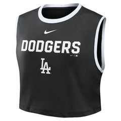 Los Angeles Dodgers Women's Primetime Loose Dri-FIT Cropped Tank Top Black