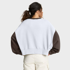 San Diego Padres Women's Oversized High Hip Fleece Sweatshirt White/Brown