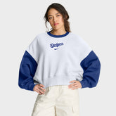 Los Angeles Dodgers Women's Oversized High Hip Fleece Sweatshirt White/Royal
