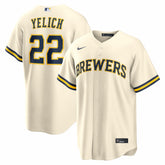 Christian Yelich Milwaukee Brewers Home Replica Jersey Cream