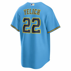 Christian Yelich Milwaukee Brewers Road Replica Jersey Light Blue