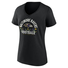 Lamar Jackson Baltimore Ravens Women's Floral Name & Number V-Neck T-Shirt - Black sale