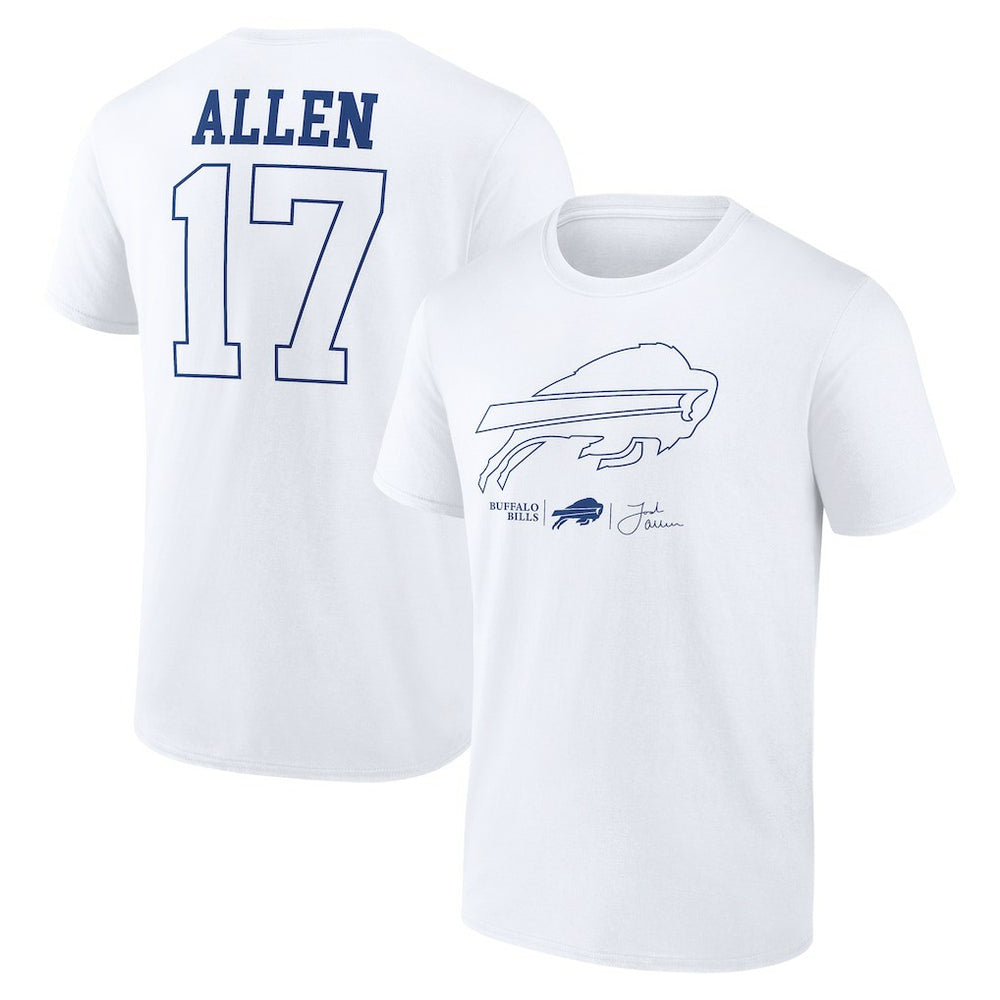 Josh Allen Buffalo Bills Tonal Name & Number T-Shirt - White online