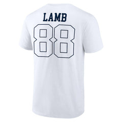 CeeDee Lamb Dallas Cowboys Tonal Name & Number T-Shirt - White outlet