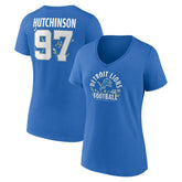 Aidan Hutchinson Detroit Lions Women's Floral Name & Number V-Neck T-Shirt - Blue discount