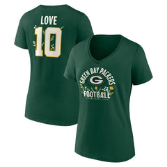 Jordan Love Green Bay Packers Women's Floral Name & Number V-Neck T-Shirt - Green online