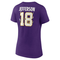 Justin Jefferson Minnesota Vikings Women's Floral Name & Number V-Neck T-Shirt - Purple on sale