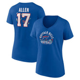 Josh Allen Buffalo Bills Women's Floral Name & Number V-Neck T-Shirt - Royal for sale