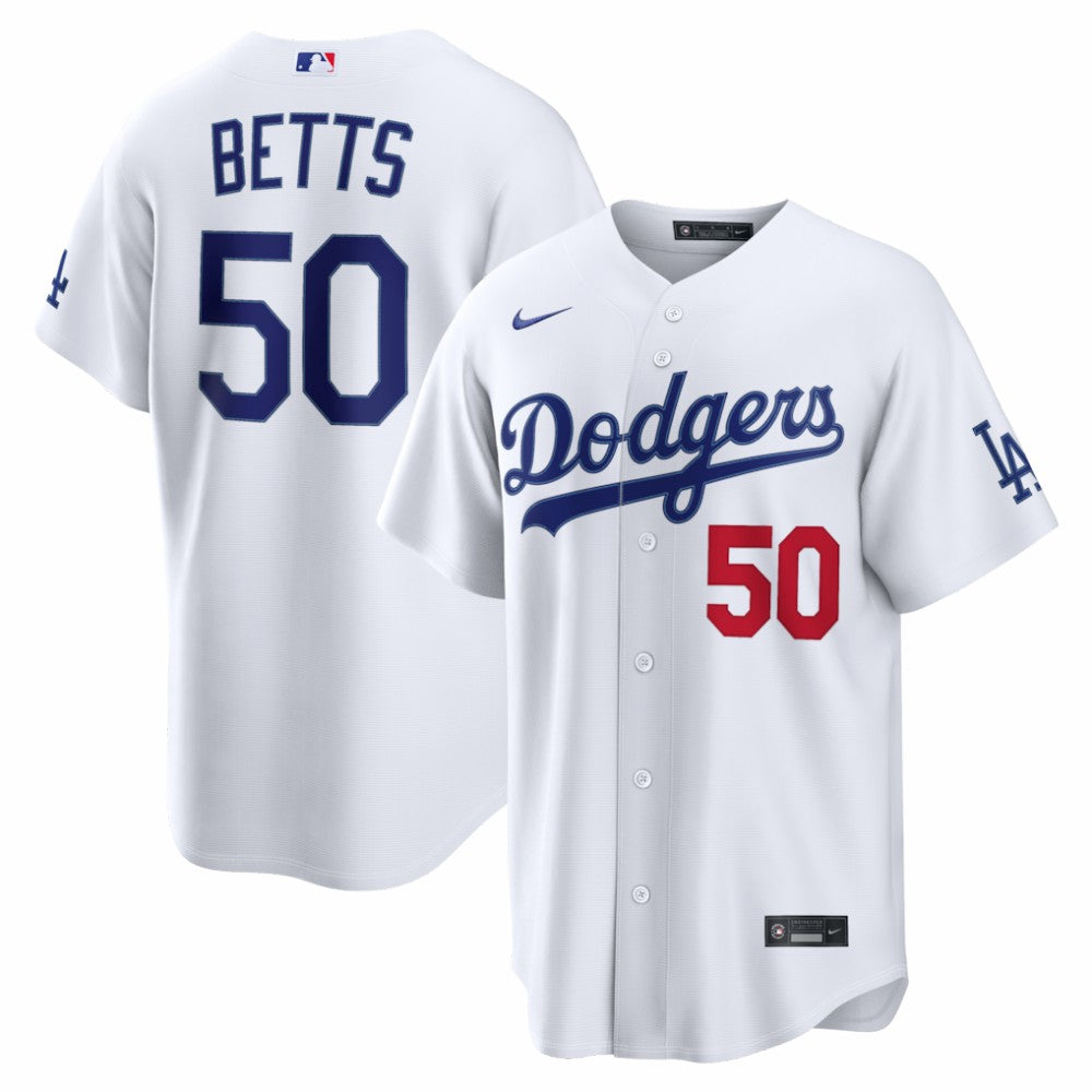 Mookie Betts Los Angeles Dodgers Home Stadium Jersey White