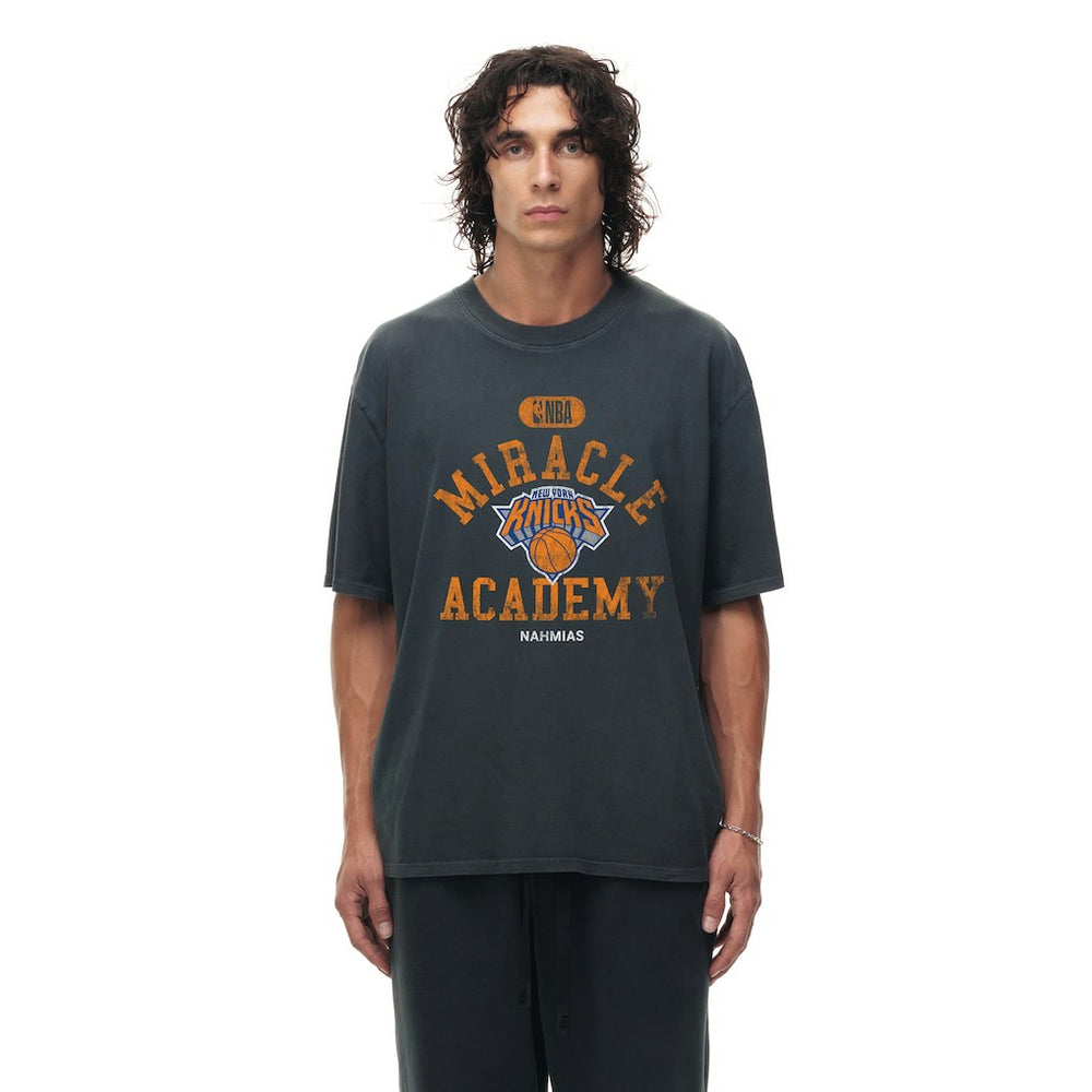 New York Knicks Unisex Miracle Academy x NBA Collection Vintage Boxy T-shirt - Heather Black for sale