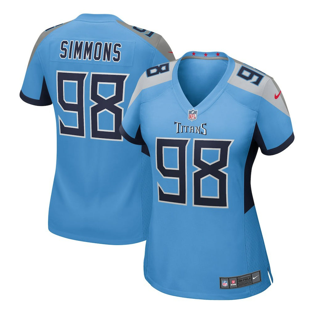 Jeffery Simmons Tennessee Titans Women's Team Game Jersey - Light Blue cheap