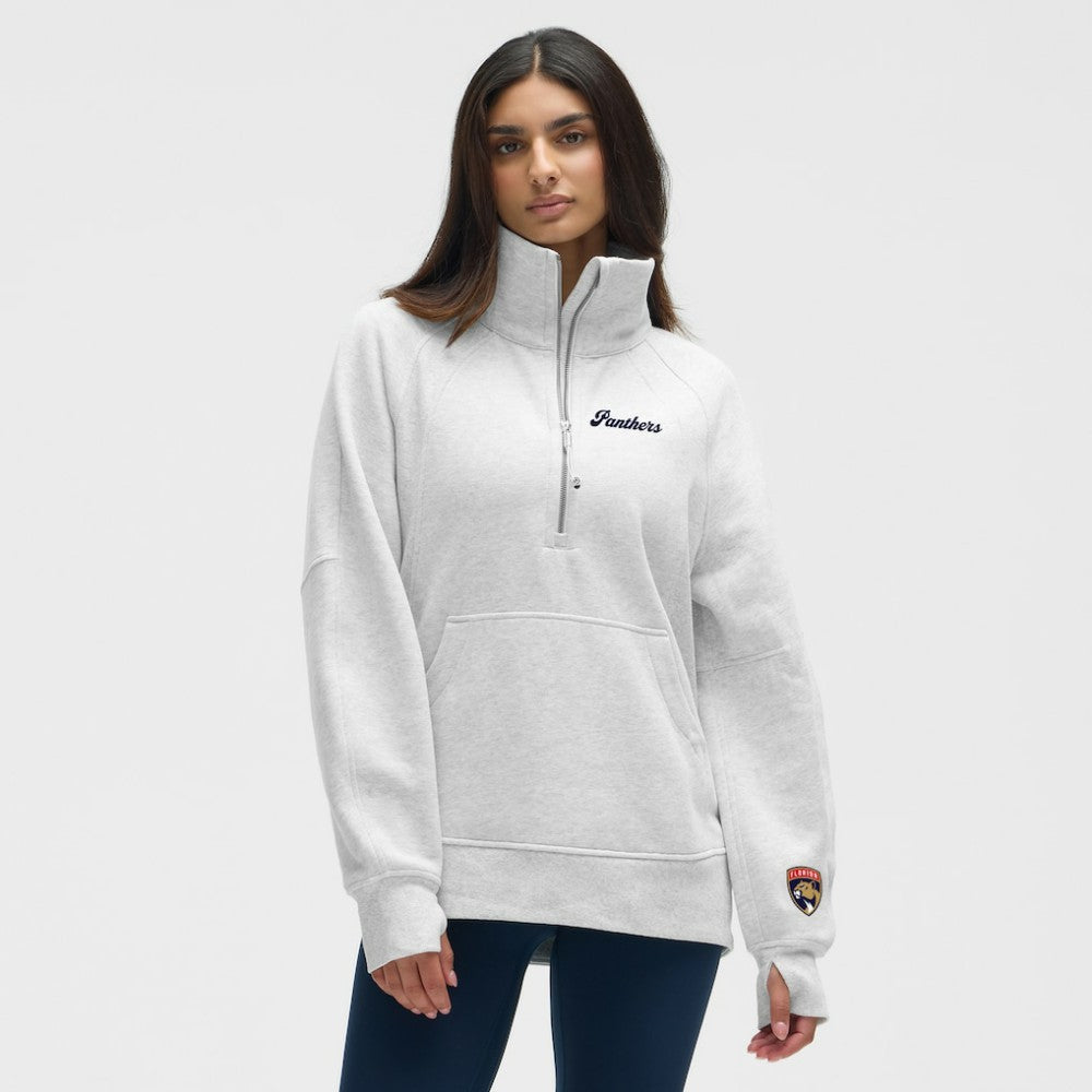 Florida Panthers lululemon Women's Long Scuba Oversized Half-Zip Funnel Neck - Heathered Core Ultra Light Grey