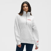 Detroit Red Wings lululemon Women's Long Scuba Oversized Half-Zip Funnel Neck - Heathered Core Ultra Light Grey