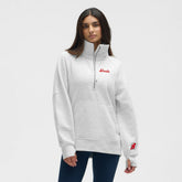 New Jersey Devils lululemon Women's Long Scuba Oversized Half-Zip Funnel Neck - Heathered Core Ultra Light Grey Jerseys
