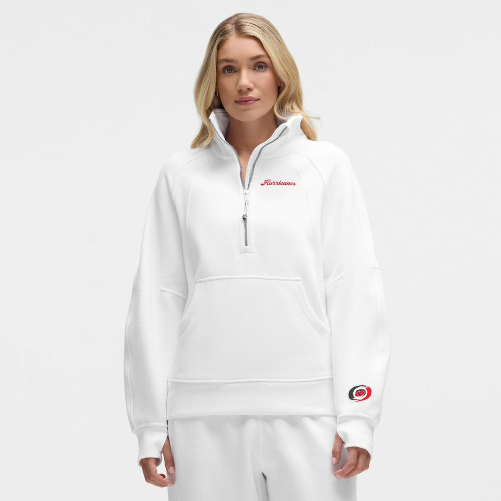 Carolina Hurricanes lululemon Women's Long Scuba Oversized Half-Zip Funnel Neck - White